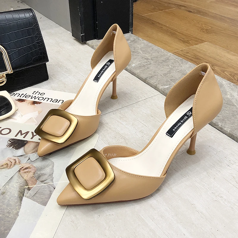 Женские туфли на высоком каблуке лодочки с закрытым острым носком элегантные