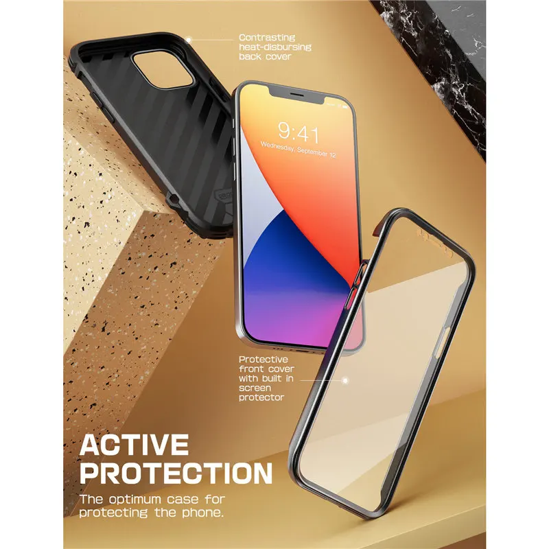 Чехол SUPCASE для iPhone 12 Pro прочный кожаный чехол с защитой экрана 6 1 дюйма UB Royal -