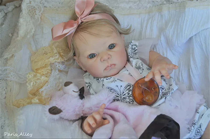 

With Cloth Body 18inch Reborn Doll Kit Open Eyes Reborn Doll Kits Blank Unpainted DIY Doll Parts
