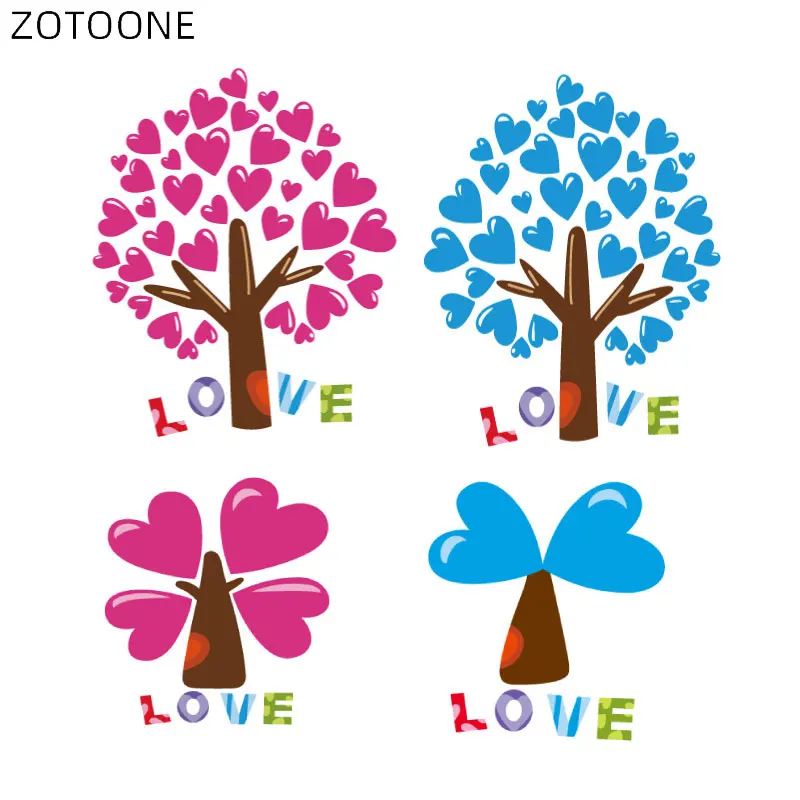 ZOTOONE любителей заплатки дерево для костюмы Утюг на Стикеры пары DIY моющиеся патч