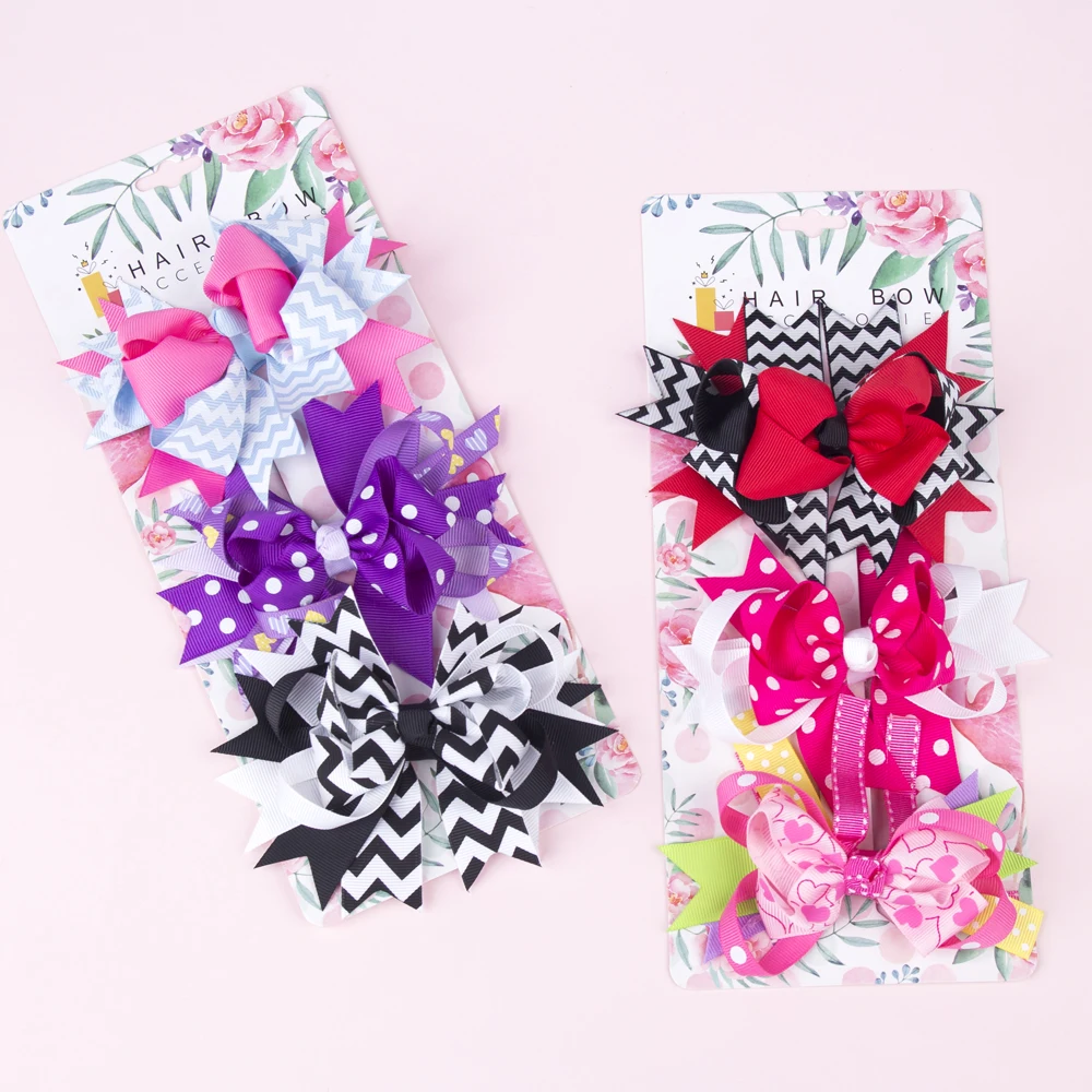 

1 компл. Ленточные банты для детей аксессуары для волос для девочек Battettes детские смешанные банты головной убор шпильки для волос Xms бант зак...