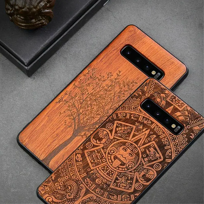 Чехол-накладка LYBALL для Samsung Galaxy бампер из натурального дерева и ТПУ S8 S9 S10 Plus S20 + Note