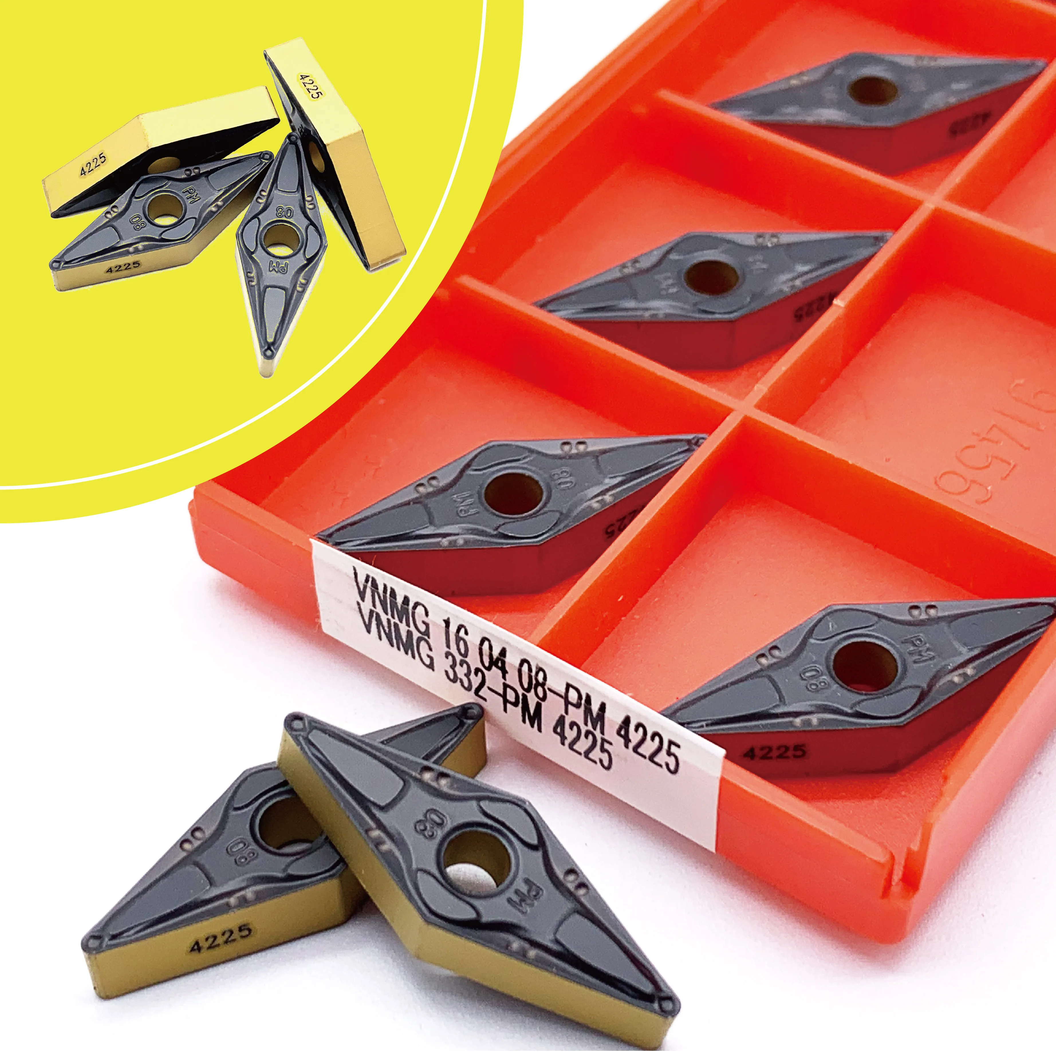 

VNMG160404 VNMG160408 PM 4225 High Quality Cemented Carbide Cylindrical Turning Tool Lathe Tool Steel Processing Turning Insert