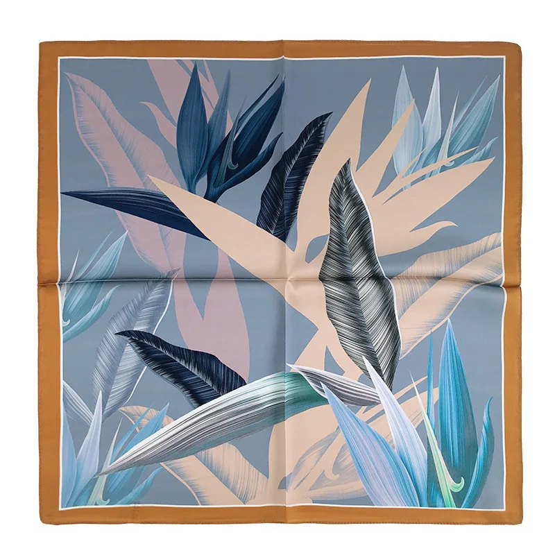 

Модный 100% шелковый шарф, женский платок с принтом, Женская квадратная головная бандана, небольшой шейный хиджаб, женский платок, офисный шей...