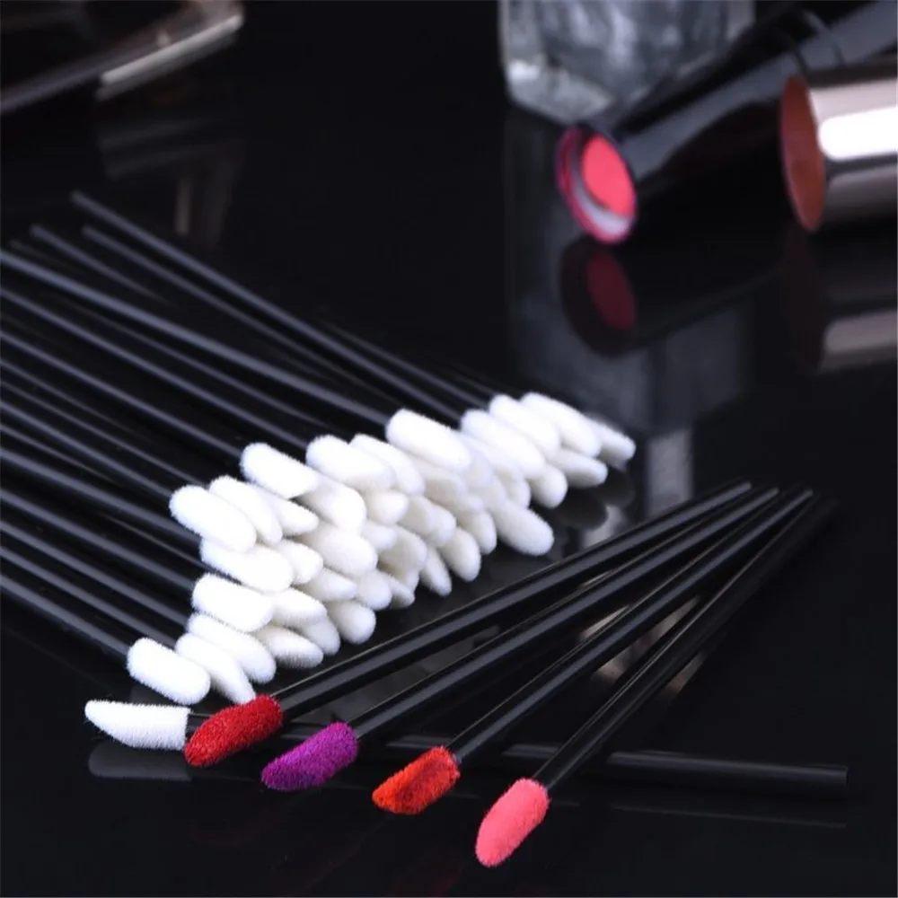 50PCS/Lot Lipstick Brushes Disposable Lip Gloss Mascara Wand Applicator Eyelashes Cleaning Beauty Women Makeup Tool | Красота и