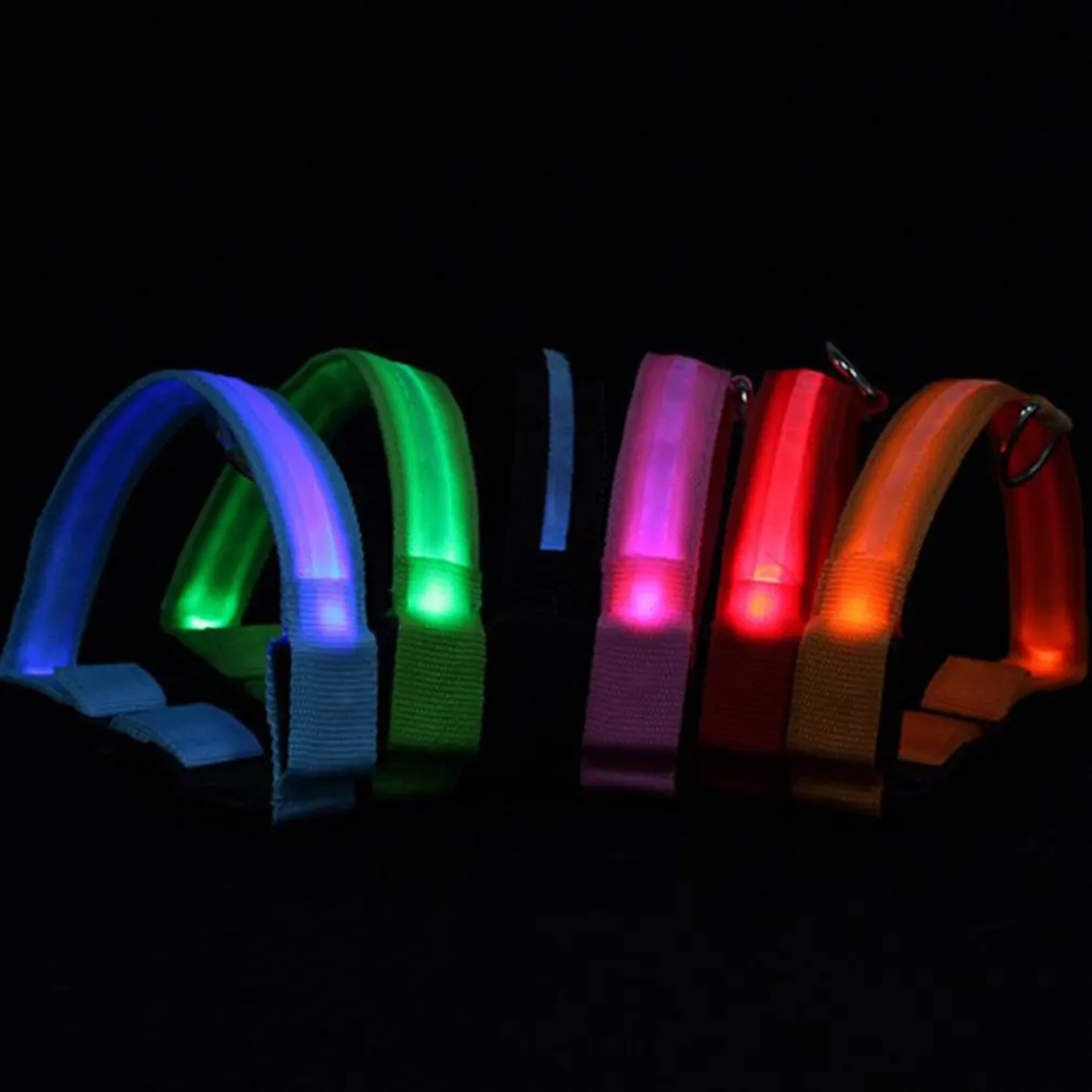 

LED Light Up Dog Collar Pet Night Safety Bright Flashing Adjustable Nylon Leash Dogs Fluorescent Collars Pet Supplies