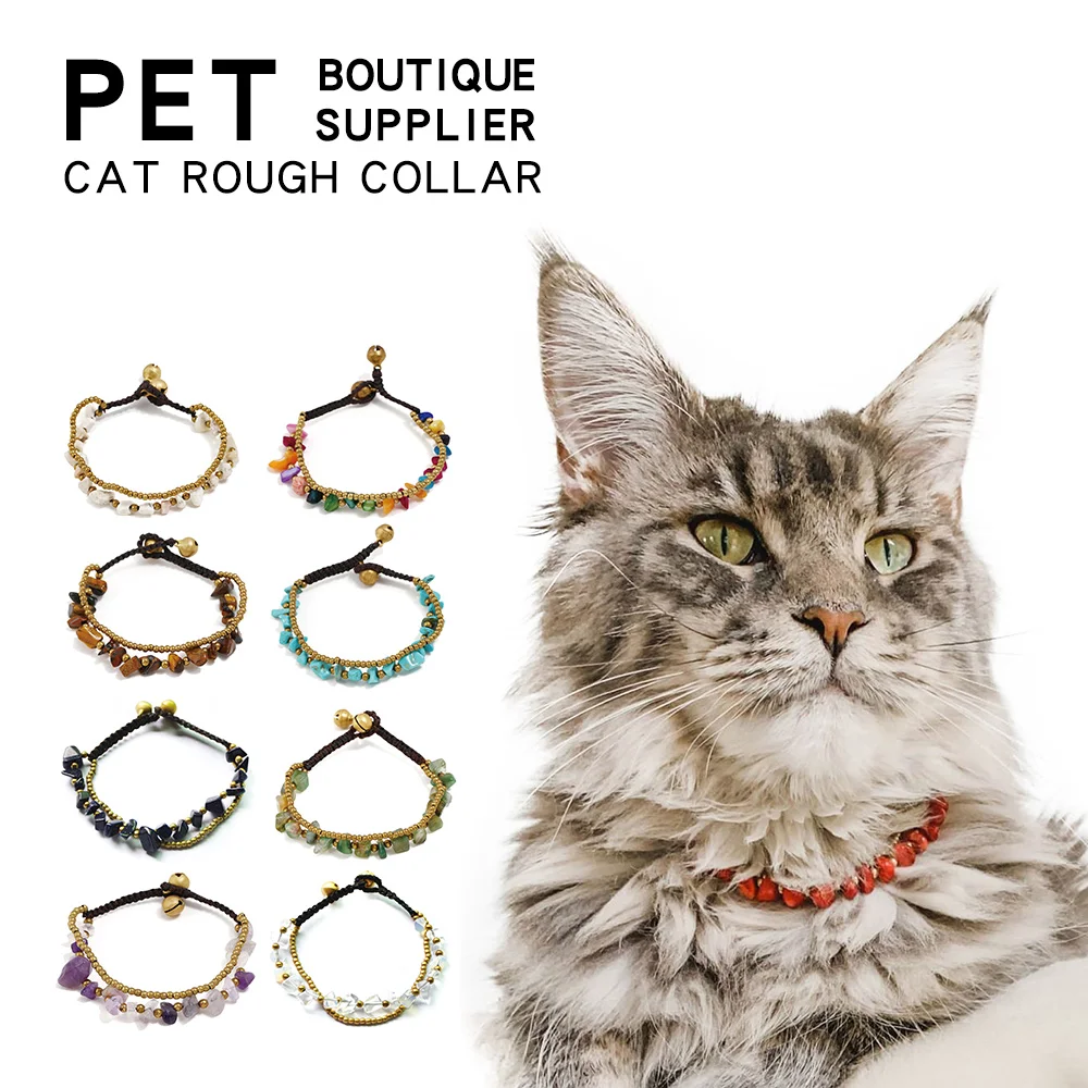 Двухслойное ожерелье ручной работы с кристаллами/камнями для кошек ювелирные