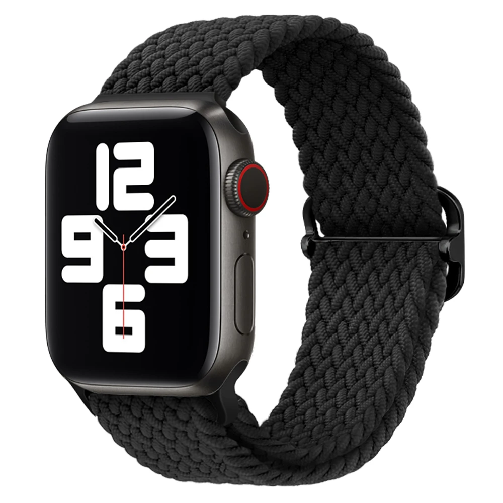 

Ремешок нейлоновый для Apple Watch Band 38 мм 40 мм 42 мм 44 мм 45 мм 41 мм, эластичный Solo Loop iWatch 7/6/5/4/3/2/1/SE, браслет