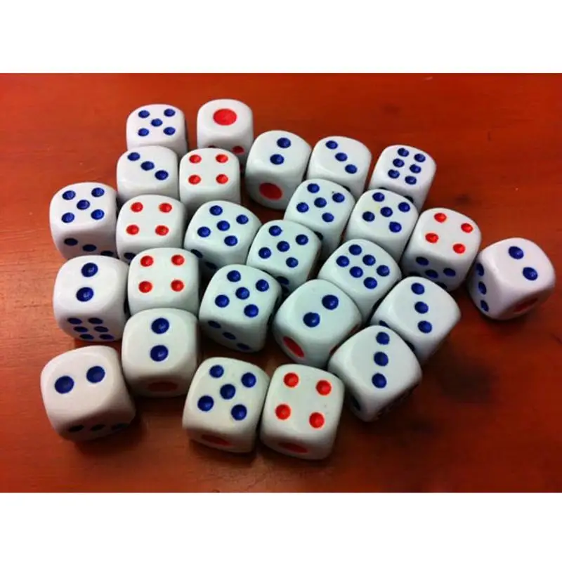 

10pcs White Acrylic Round Corner Dice 6 Sided Die Portable Table Games Dice