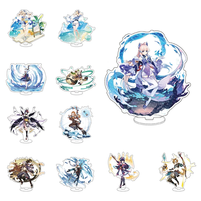 

Аниме Genshin ударная фигурка акриловая подставка Zhongli разбавленная модель Venti Klee Keqing QiQi периферийная экшн-модель пластина основание настольные игрушки