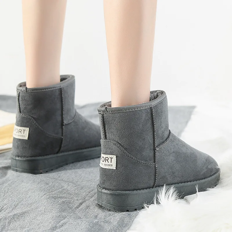 Женские зимние ботинки Новинка 2019 года из бархата толстая теплая хлопковая обувь