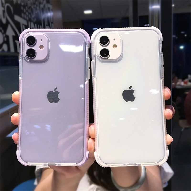 

Luxury Soft Transparent Candy Phone Case For iphone 11 12 Pro Max XS X XR 7 8 plus mini SE 2020 Silicone Shockproof Cases Cove
