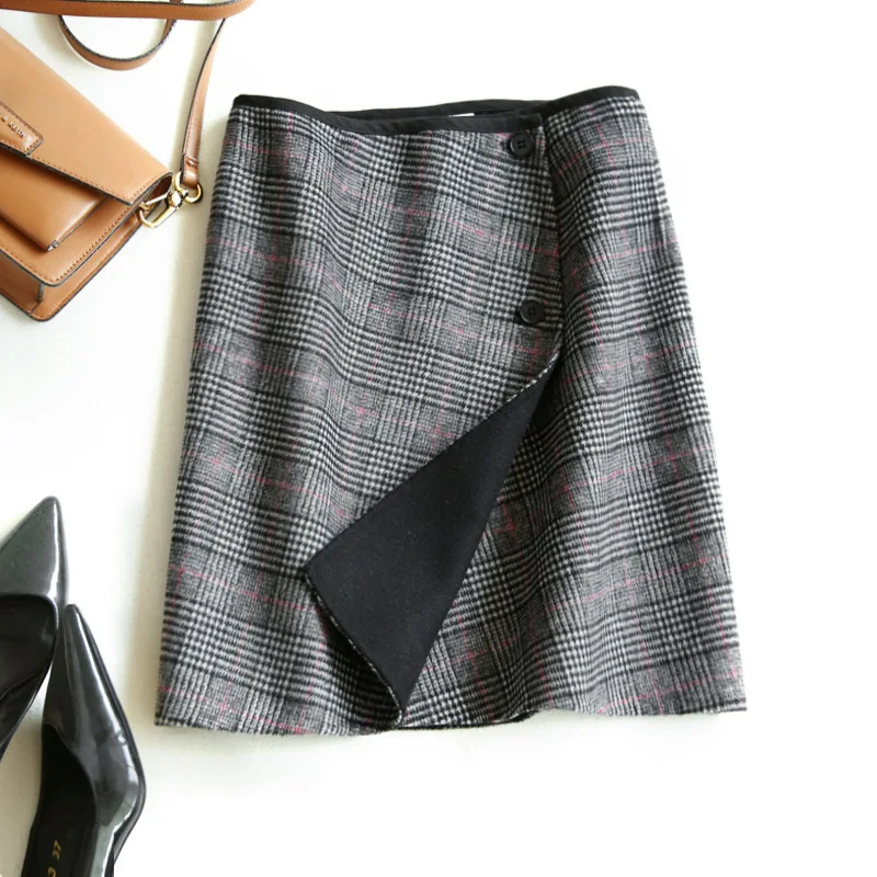 Японская брендовая Высококачественная двухсторонняя Женская шерстяная юбка 2020