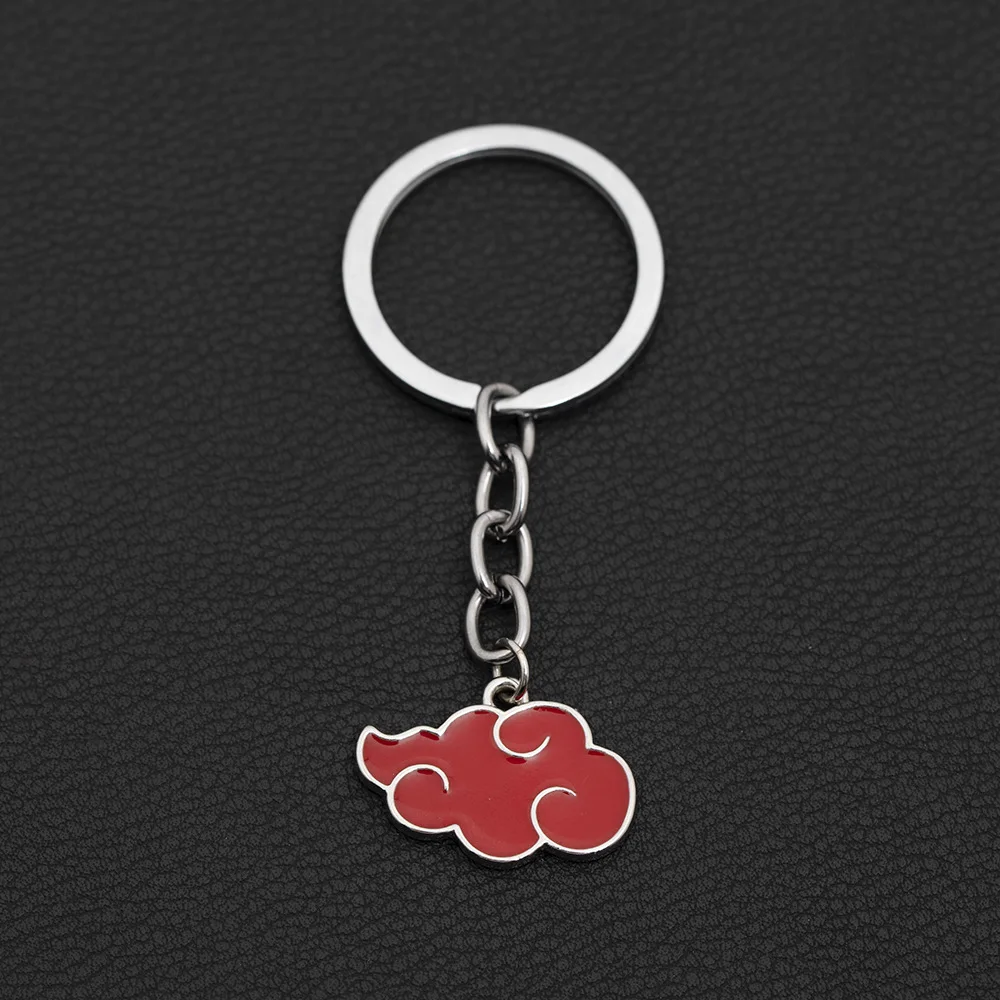 

Cartoon Anime Keychain Red Cloud Metal Keychain Uzumaki Konoha Character Accessories