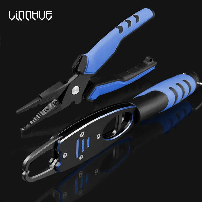 LINNHUE New Aluminum Alloy Fishing Pliers Grip Set Split Ring Cut Line Hook Recover Fishing Tackle High Quality Fishing Tool - изображение