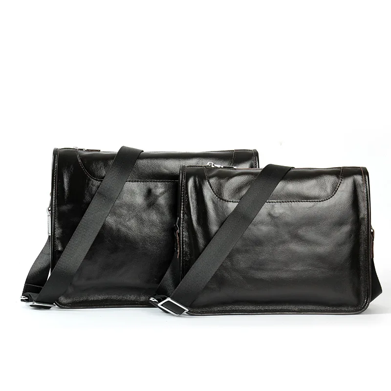 Мужская сумка мессенджер из натуральной кожи черная на плечо для мужчин кожаная