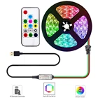 Индивидуально Адресуемая светодиодная RGB ленсветильник WS2812B WS2812 5050SMD, 5 в постоянного тока, USB, комплект с 14 клавишами и блокировкой