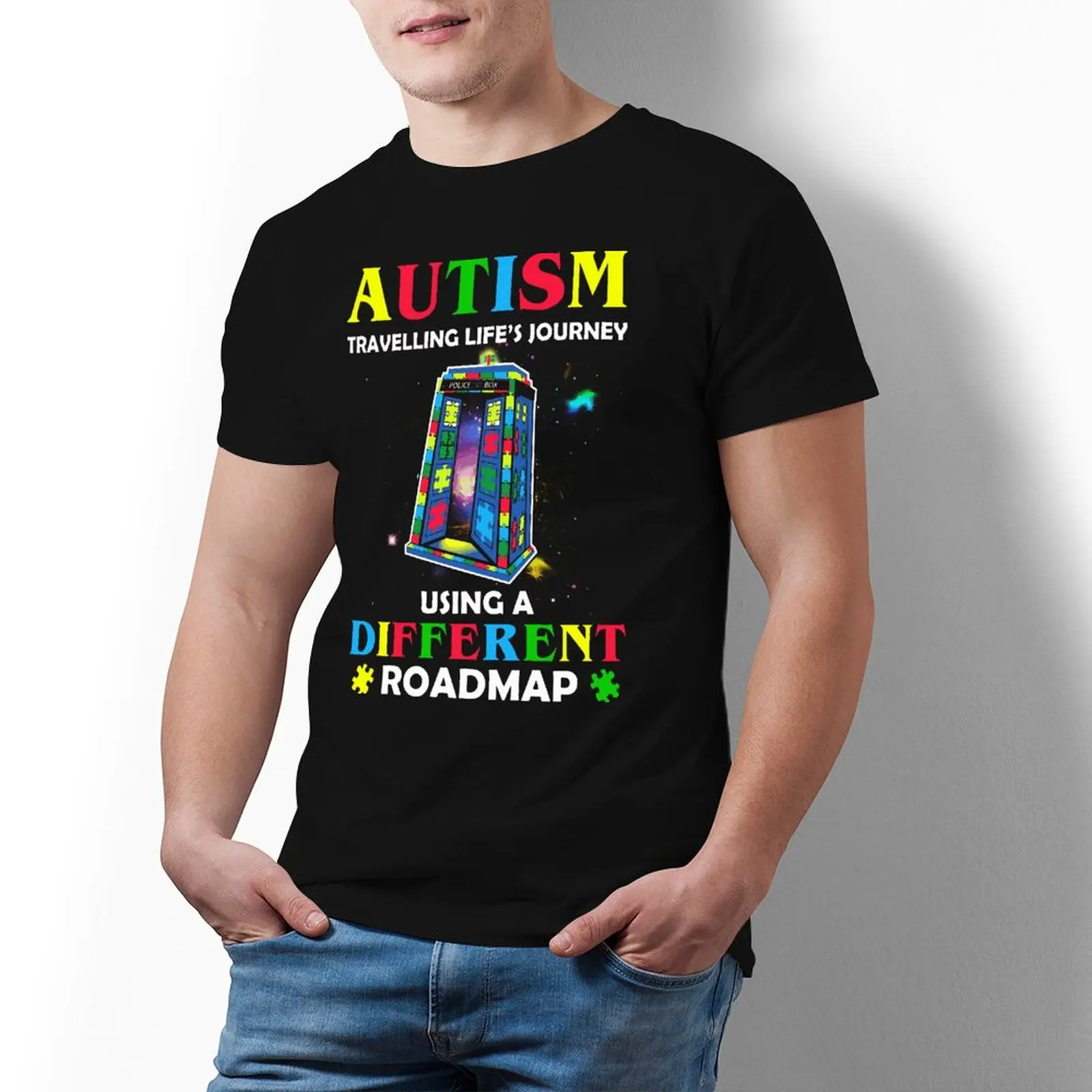 

Fun Autism Mens Tee Shirt Short Sleeve Cotton T Shirt Streetwear Printed Tshirt 6xl Man