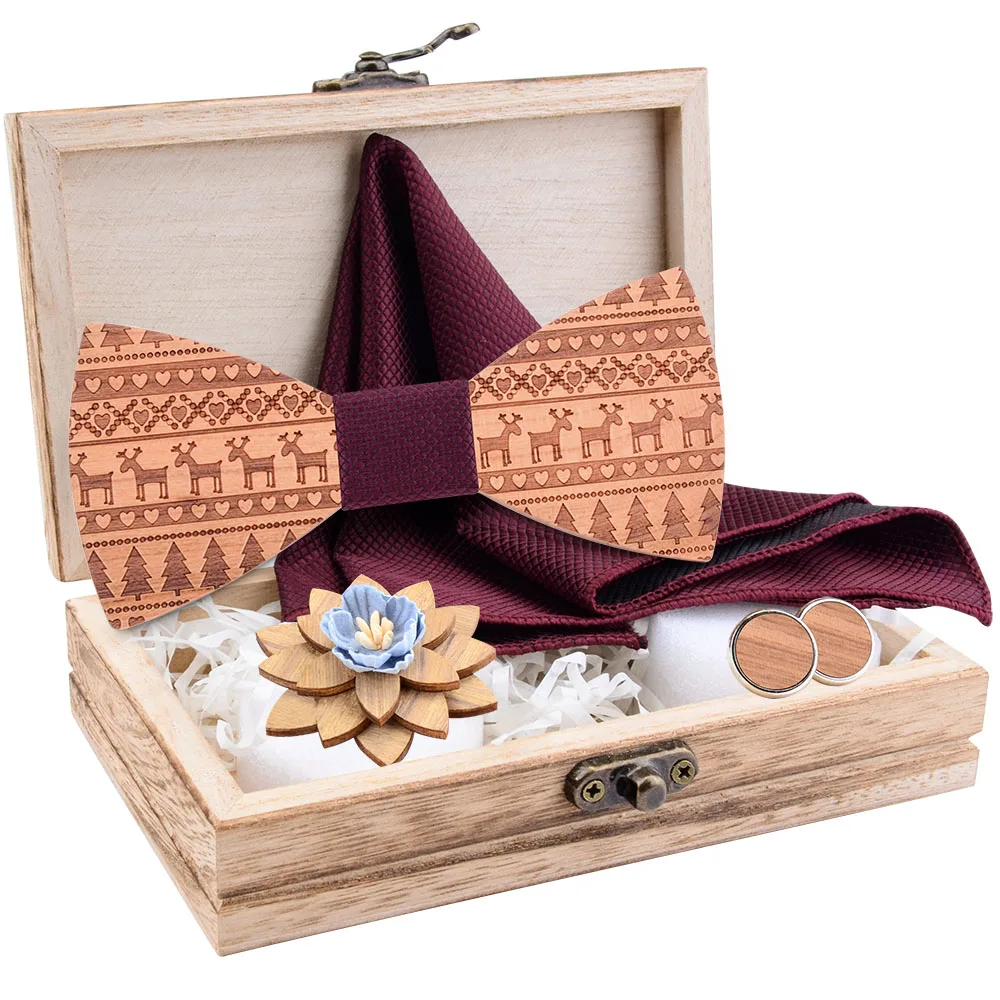 Новый резной деревянный галстук-бабочка для мужчин ручной работы Подарочная