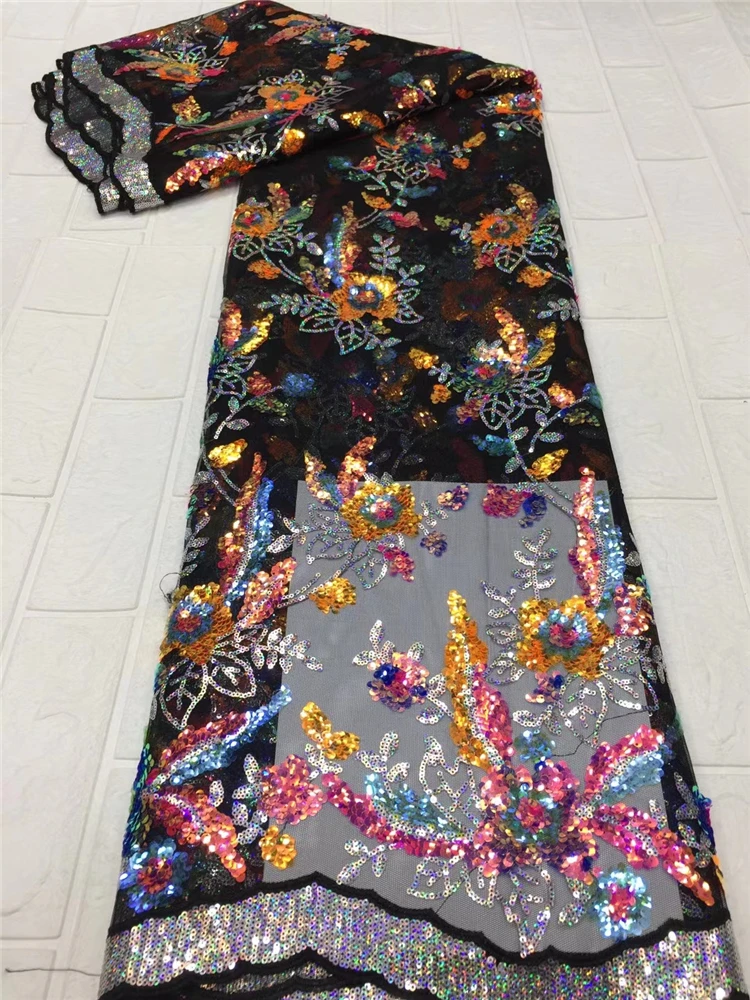 

Кружевная ткань, элегантная, смешанных цветов, с вышивкой и блестками, Классическая, Тюлевая, для свадебного вечернего платья, NN578_V, 2021