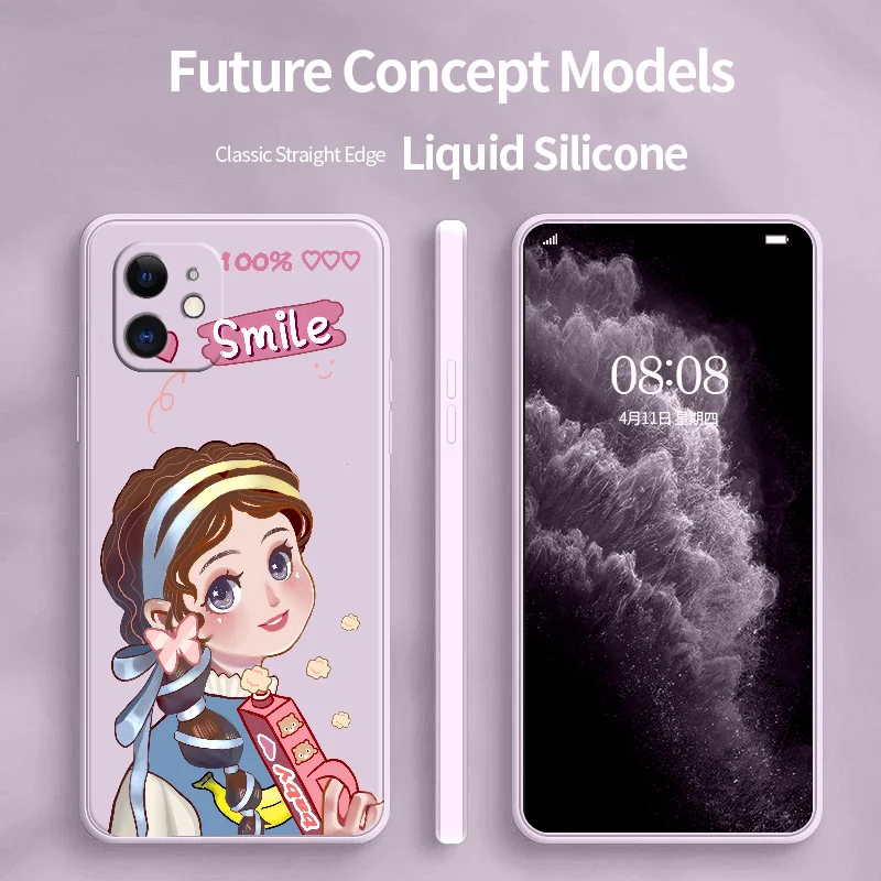 

Vitality Girl Phone Case For iPhone 12 11 Pro Max X XS XR XSMAX SE2020 8 8Plus 7 7Plus 6 6S Plus Liquid Silicone Cover