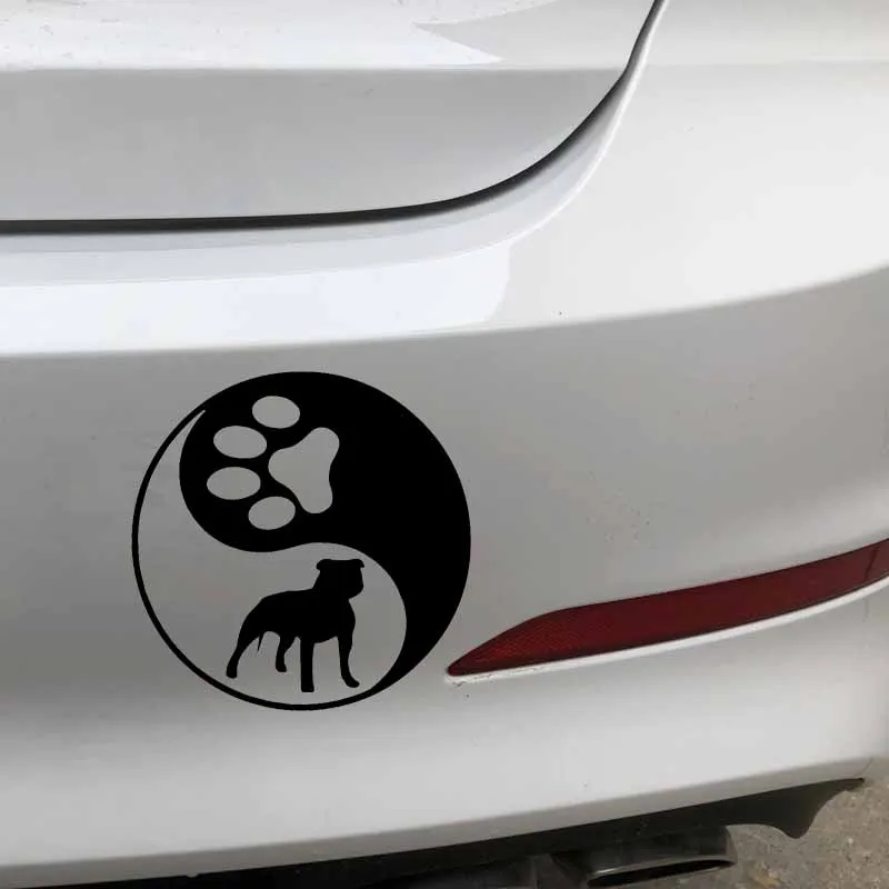 YJZT 15x15 см художественная Автомобильная наклейка Yin Yang Pitbull Dog American Bully Виниловая