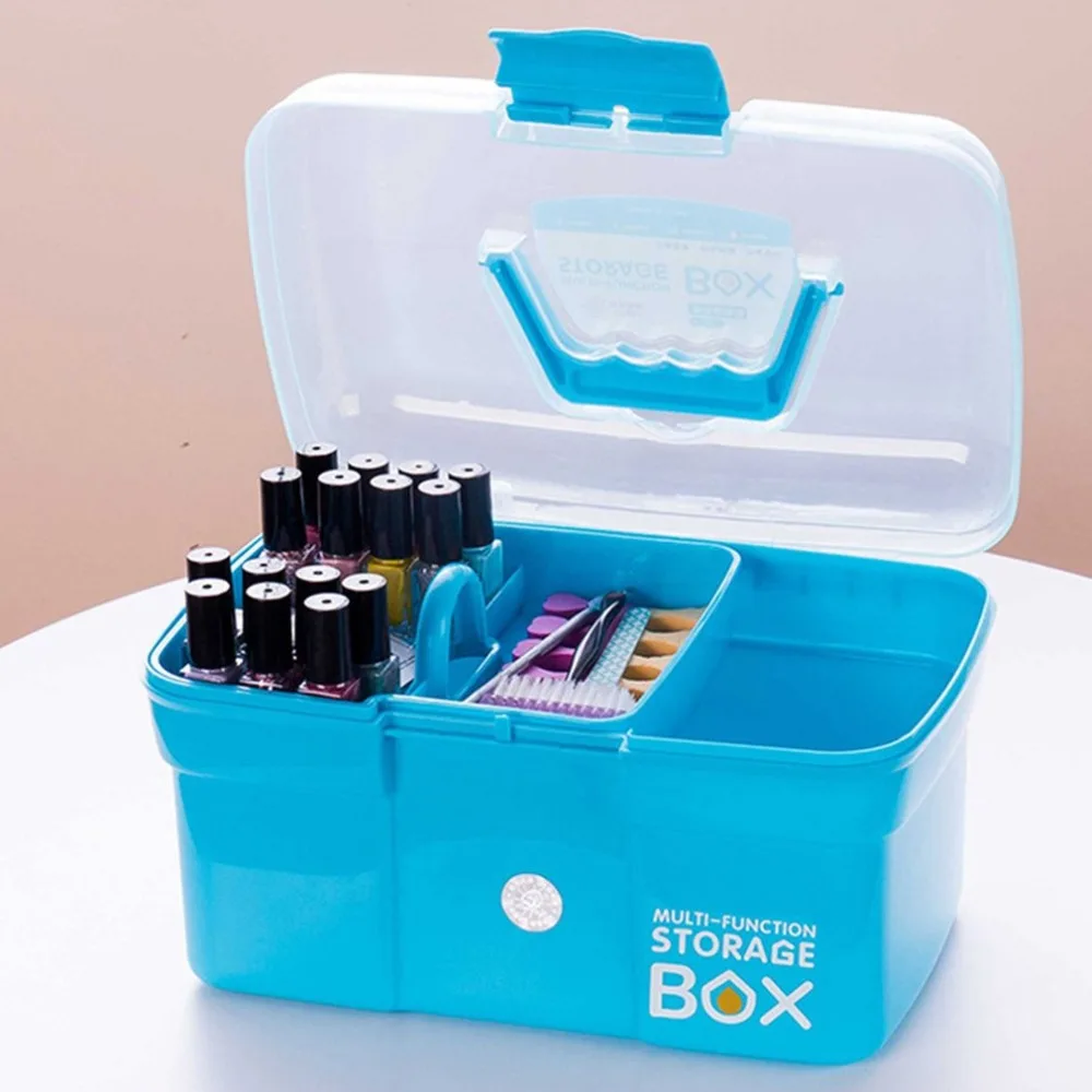 

Three-storey Multicolor Double Layer Tools Multi-function Plastic Storage Box Case Nail Art Beauty Manicure Accessory Tool