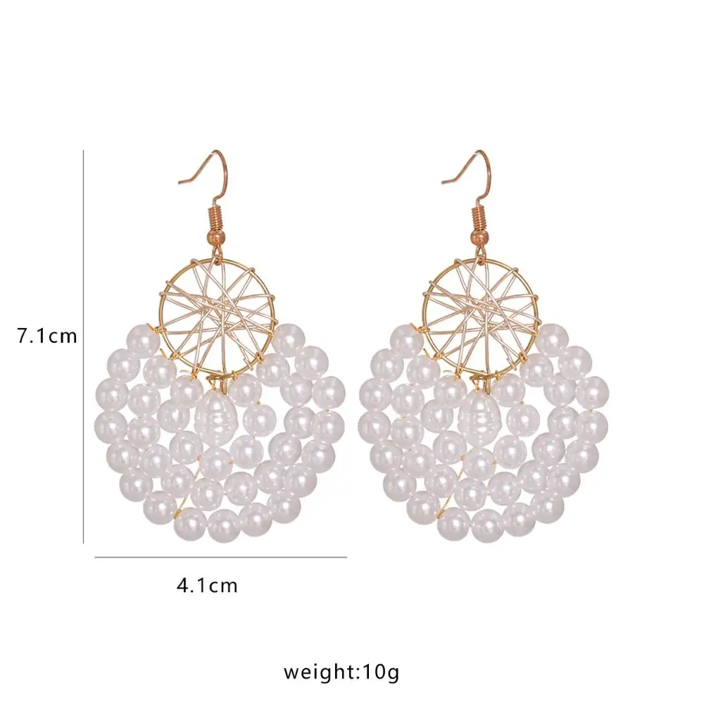 Модные Многослойные жемчужные серьги Ximei металлические для женщин крупные