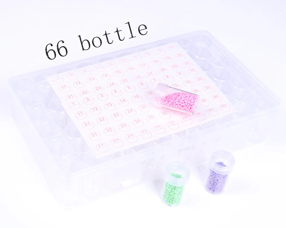 

PDMDOG 60/66 бутылок для алмазной живописи, аксессуары для вышивки крестиком, ящик для инструментов, бусины, портативный контейнер, контейнер для...