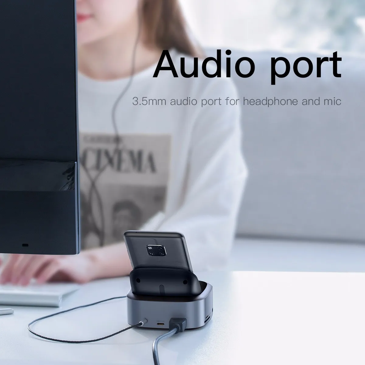 Многофункциональное Беспроводное зарядное устройство USB Узловая док-станция к USB HDMI кард-ридер адаптер док-станция usb type-C концентратор 806