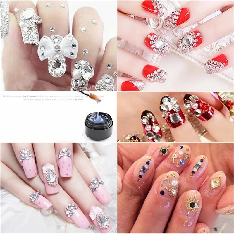 

Professional Super Sticky UV Gel Nail Polish Glue Crystal Adhesives Transparent Clear Gel Nails Art Rhinestone Jewelry Decor HOT
