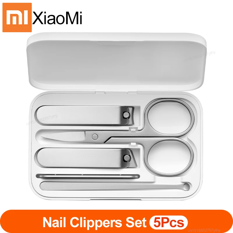 

Xiaomi mijia 5pcs/set Manicure Nail Clippers Pedicure Set Portable Travel Hygiene Kit Stainless Steel Nail Cutter Tool Set