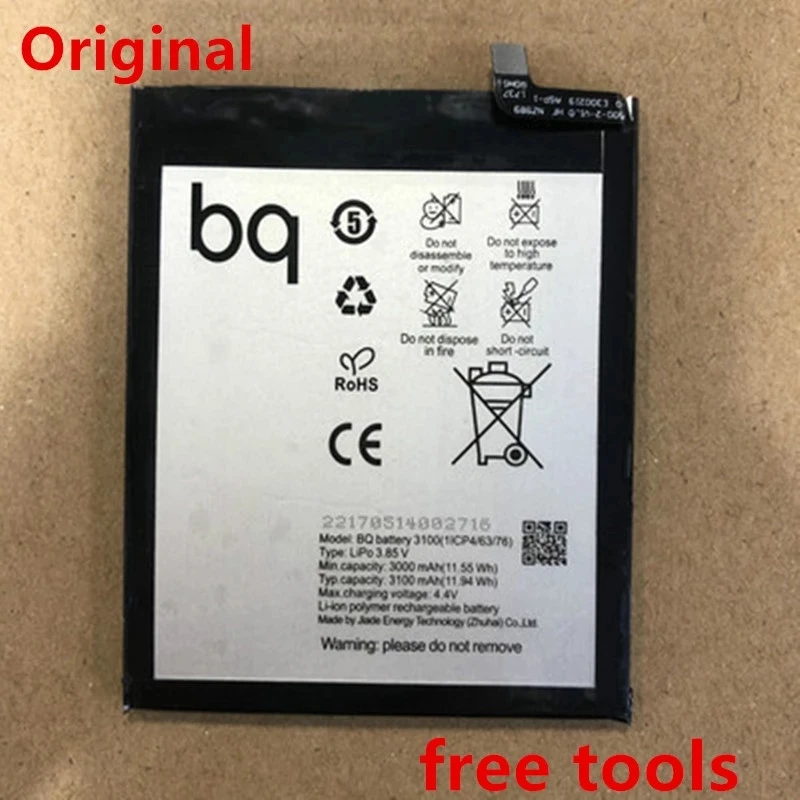 100% Original 3100mAh Phone Battery For BQ Aquaris X X Pro Phone High quality Batteries With Tools+Tracking Number