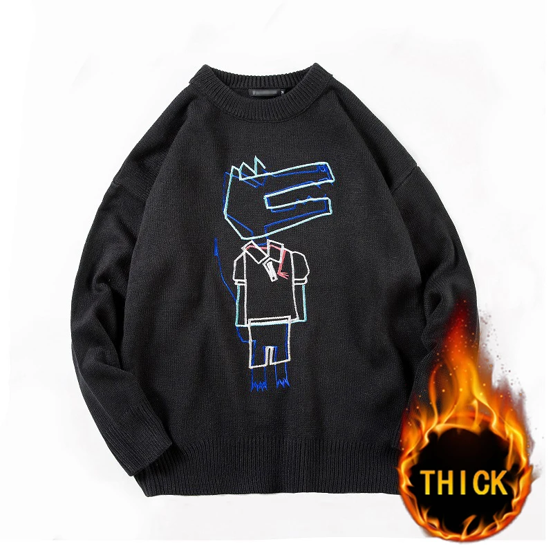 

Зимние мужские пуловер уличная одежда в стиле хип-хоп Стиль плюшевые Harajuku Цвет одинаковая Цвет Стиль со шнуром с рисунками из мультфильмов, ...