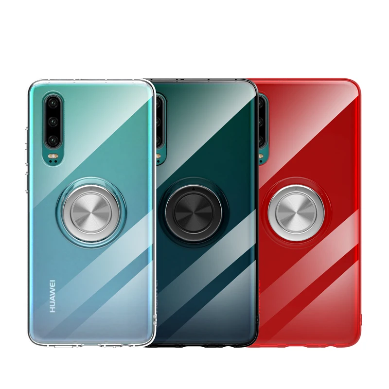 Чехол для Huawei P30 Lite Роскошный чехол с магнитным кольцом-подставкой мягкие