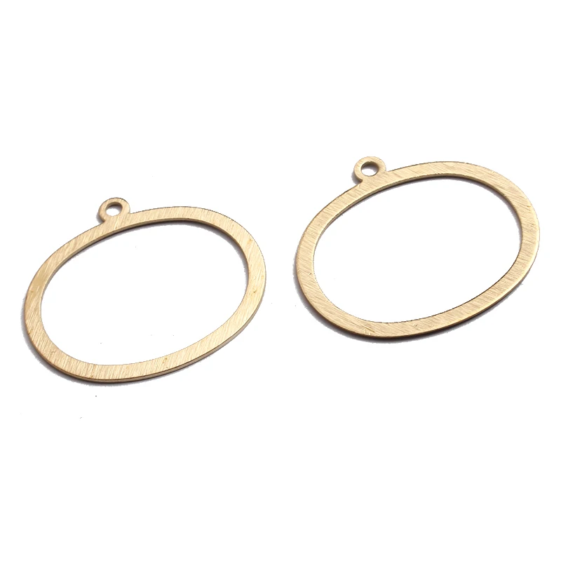 

10pcs Raw Brass Textured Oval Charm Pendant Circle Charms For DIY Earrings Necklace Jewelry Findings Making Supplies