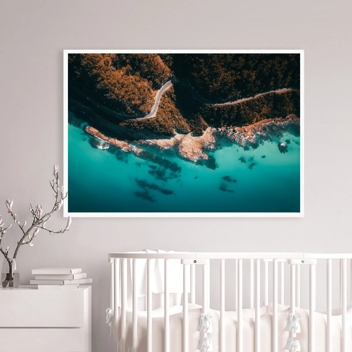 

Great ocean road drive top down Print, Australia Coast Artwork, Beautiful ocean poster from Great ocean road, Victoria Australia