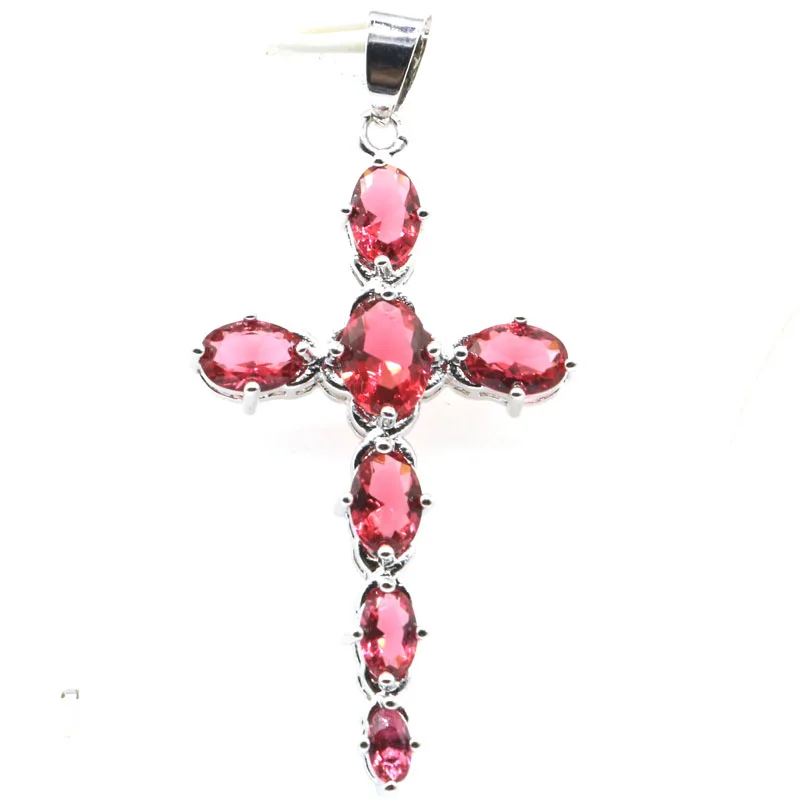 54x27 мм Романтический крестообразный родолит гранат Аквамарин подарок для женщин