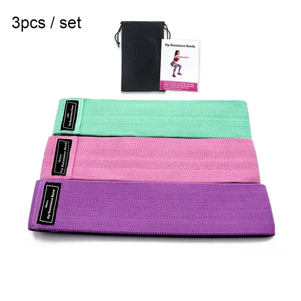 

Polyester Cotton 3pcs/Set Yoga Pull Rope Heavy Duty Booty Bands Hip Resistance Bands Portable Non Slip Fitness Equipments