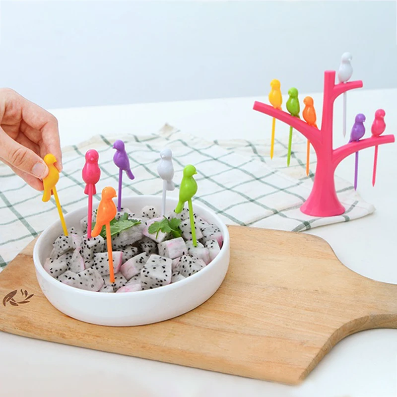 1 комплект из 6 фруктовых вилок модный креативный кронштейн для Treetop набор фруктов