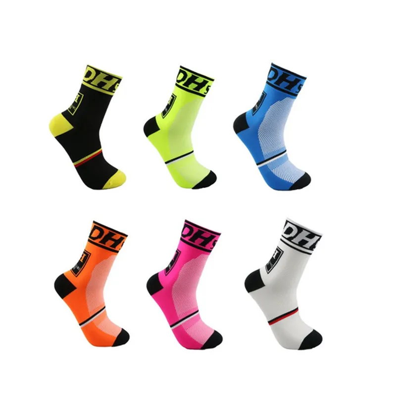 DH-01 DH SPORTS Professional Cycling Socks For Women Men Quality Brand Racing Riding Sock Outdoor Bike Compression Middle-socks