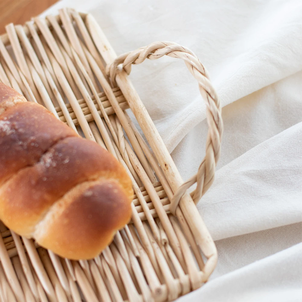 Хлеб обеденный сервировочный поднос Еда фрукты ротанга вечерние закуски