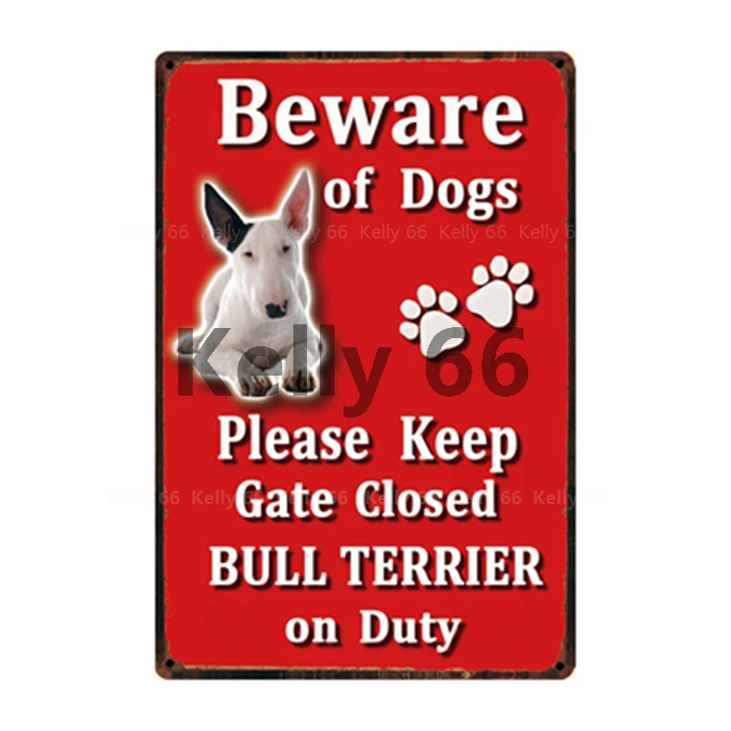 

Pet Beware Of Dogs Bulldog Border Terrier Tin Poster Metal Sign Home Decor Bar Wall Art Painting 20*30 CM Size Dy108