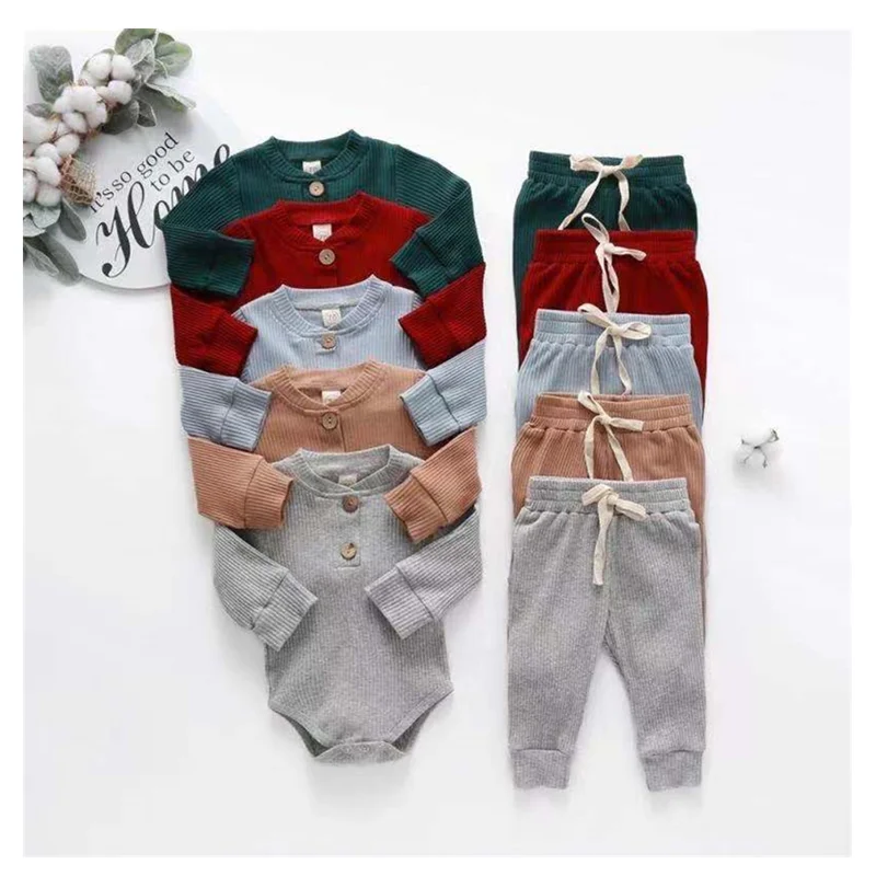 Однотонная Одежда для новорожденных мальчиков и девочек на весну осень боди с
