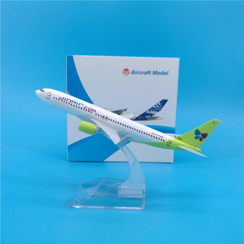 

1/400 scale 16CM B737 Jin Air airlines airplane aviation model toys aircraft diecast plastic alloy plane gifts for kids