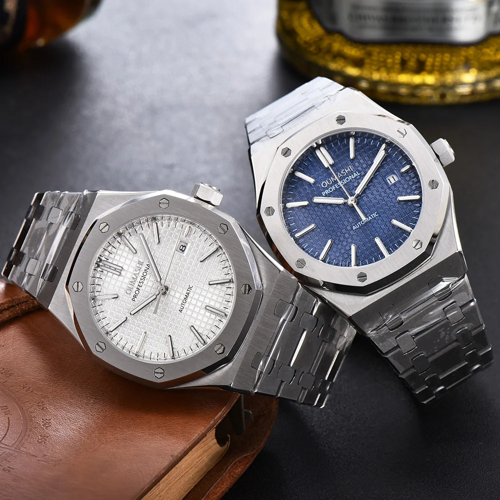 

OUMASHI Men Watches Watch Automatic Mechanical 41mm Luminous calendar stainless steel white