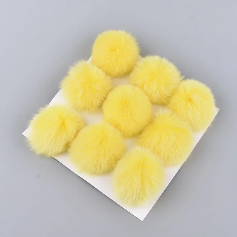 9 Pieces Real Fox Fur Pompons Natural Pompom Fluffy Ball DIY Pom Poms for Knitted Hats Caps beanies keychain | Аксессуары для