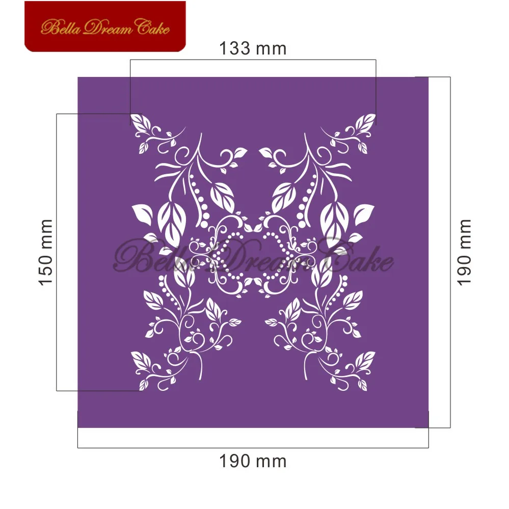 Новый цветок лоза сетки трафареты для свадебного торта кружева формы украшения