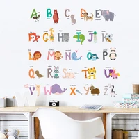 cartoon 26 letters number plant bird home decor wall stickers for kids rooms alphabet mural children bedroom wall decal