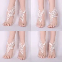 handmade diy ethnic style anklet women foot flower bride feet jewelry wedding dress accessories charming